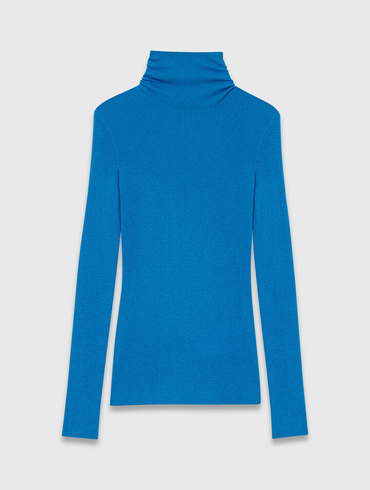Second-skin sweater with a high neck