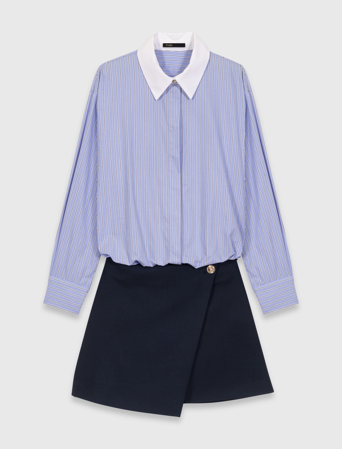 2-in-1 shirt dress Blue For Women | Maje