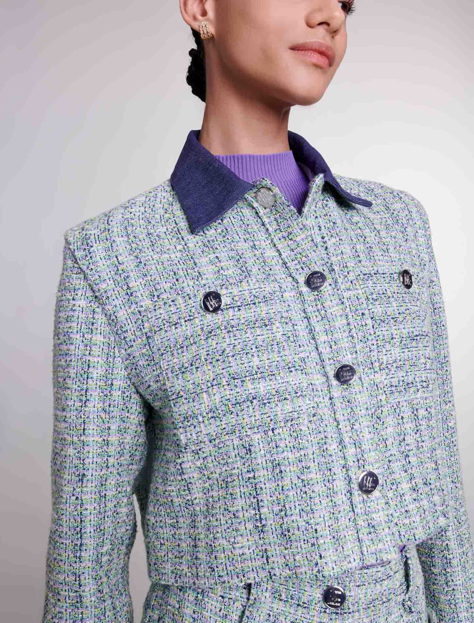 Contrast tweed cropped jacket