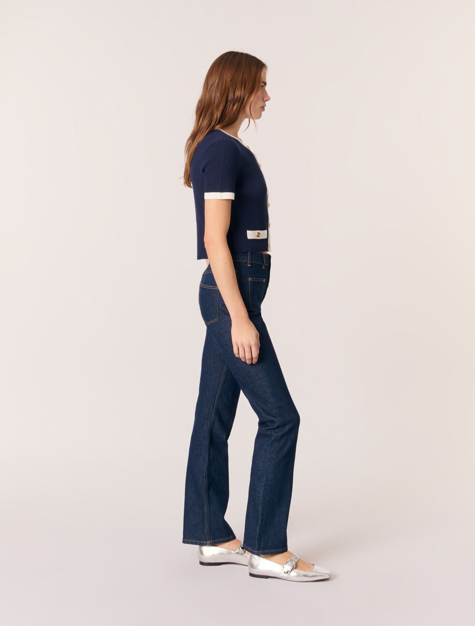 Cropped short sleeve cardigan