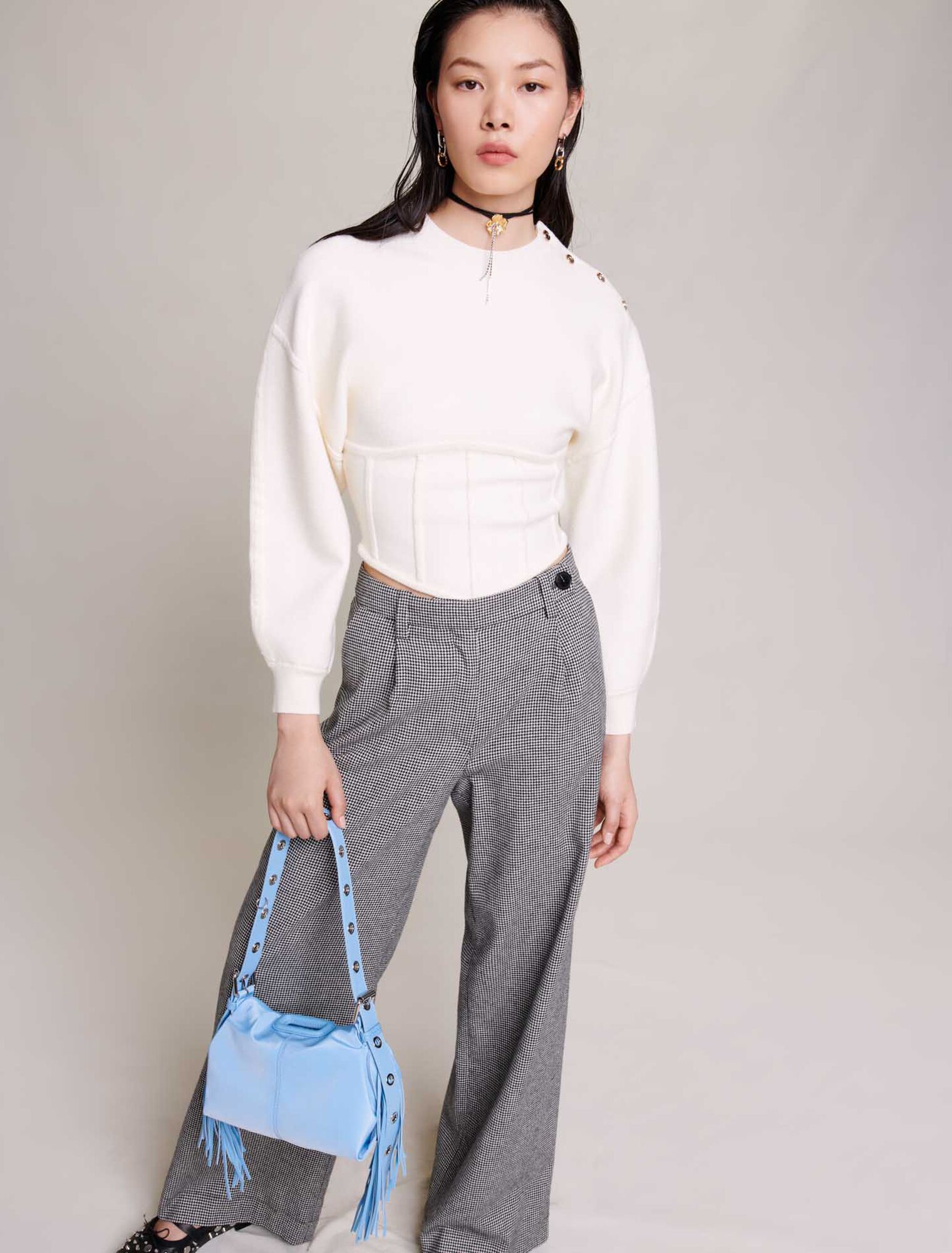 Wide-leg suit trousers