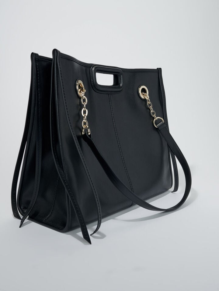 Leather tote bag