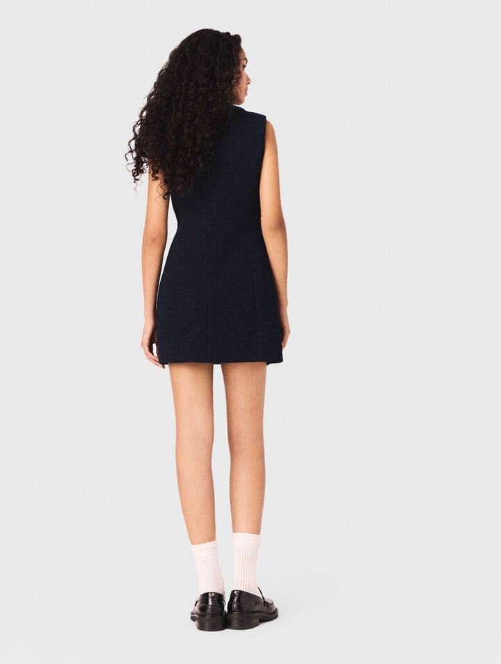 Tweed dress with denim details