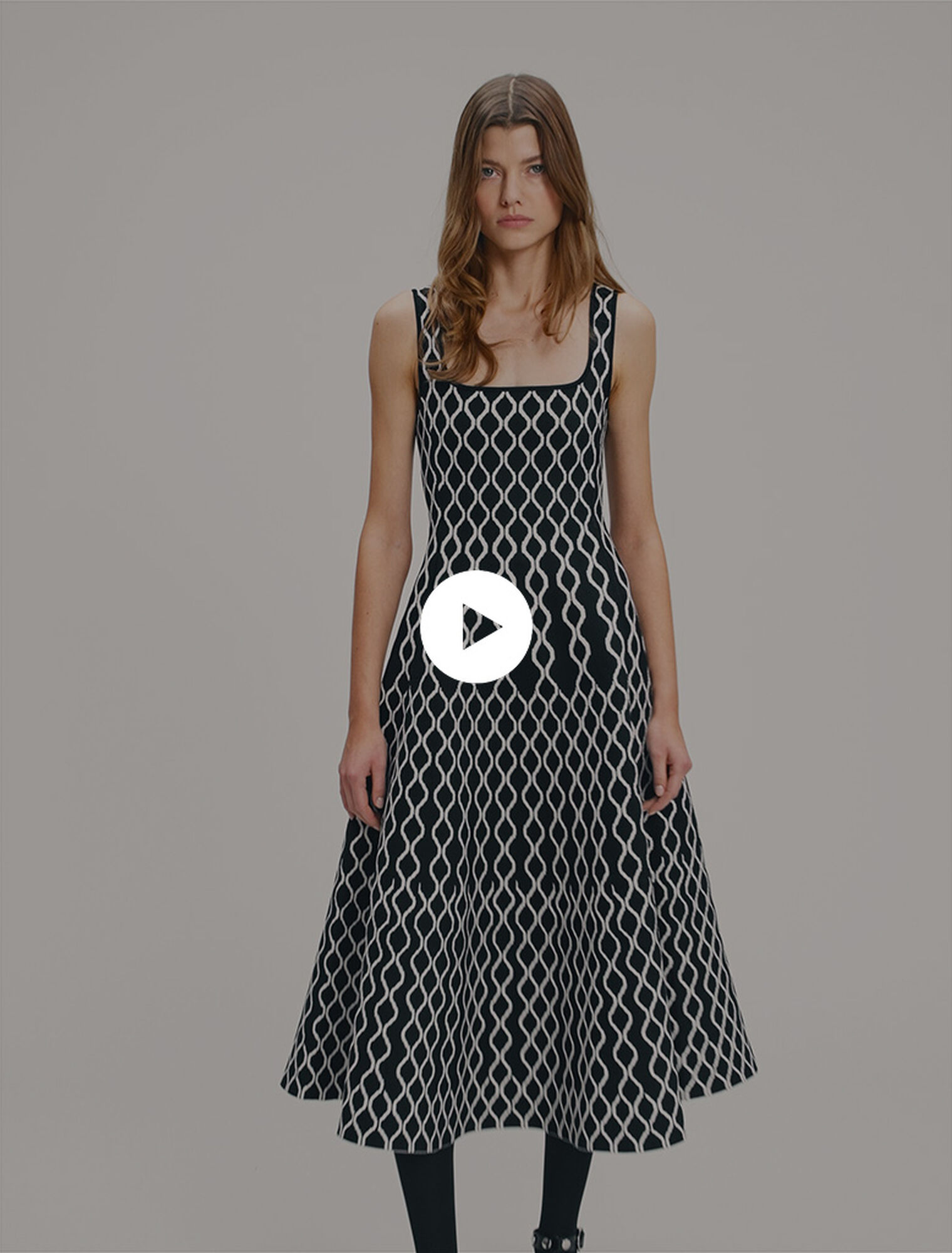 Jacquard knit midi dress