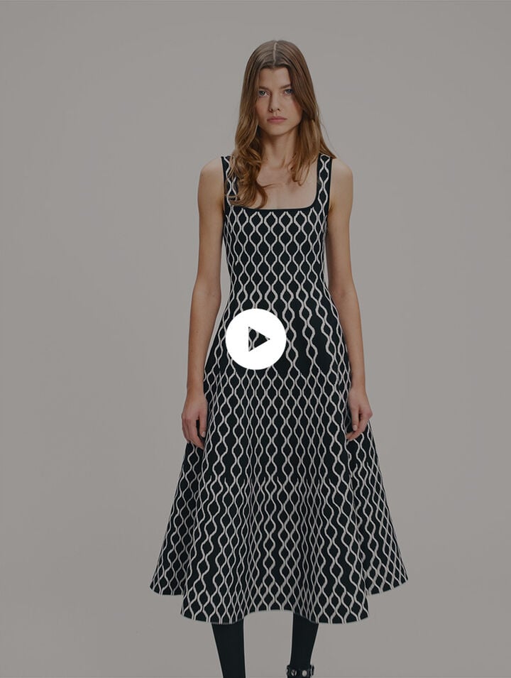 Jacquard knit midi dress