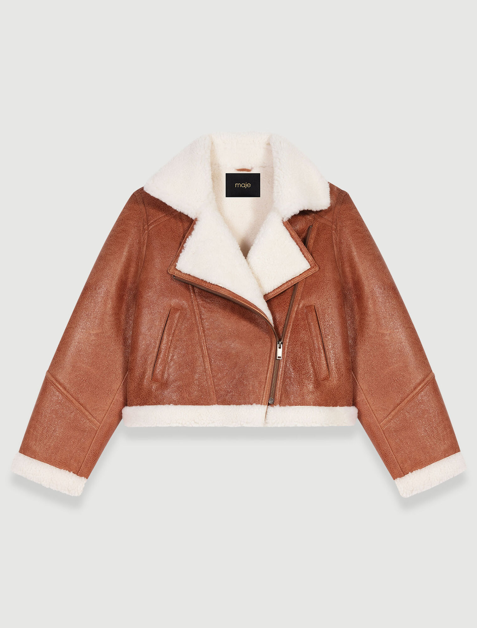 Short lambskin leather jacket