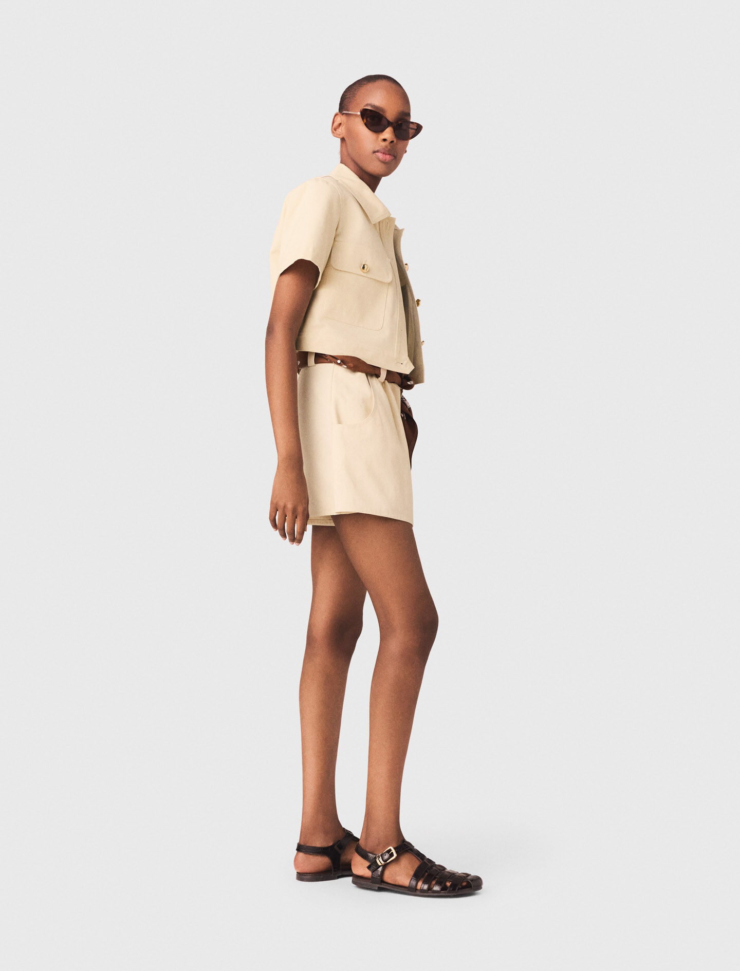 Short-Sleeved Cropped Jacket