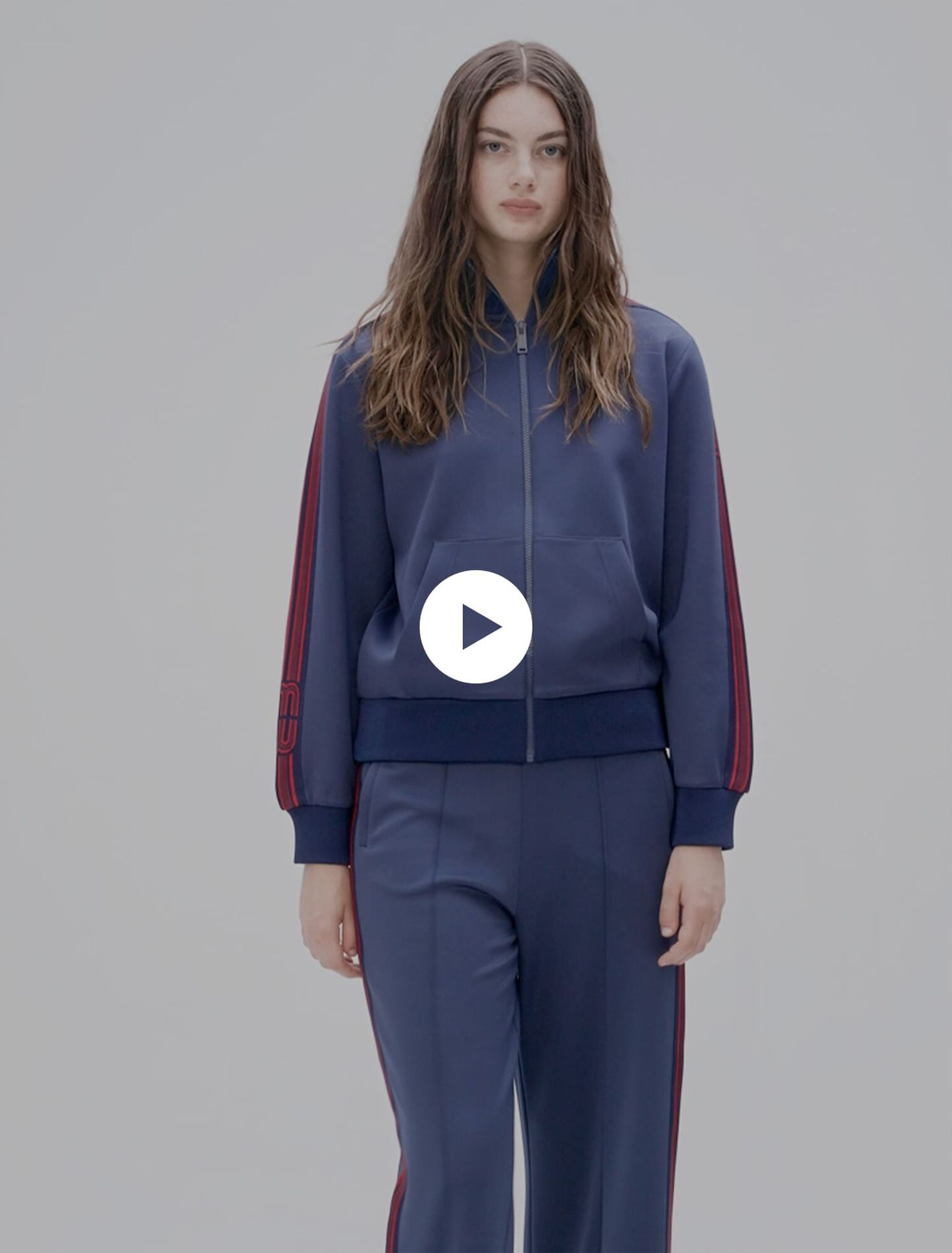 Striped zip-up sweatshirt