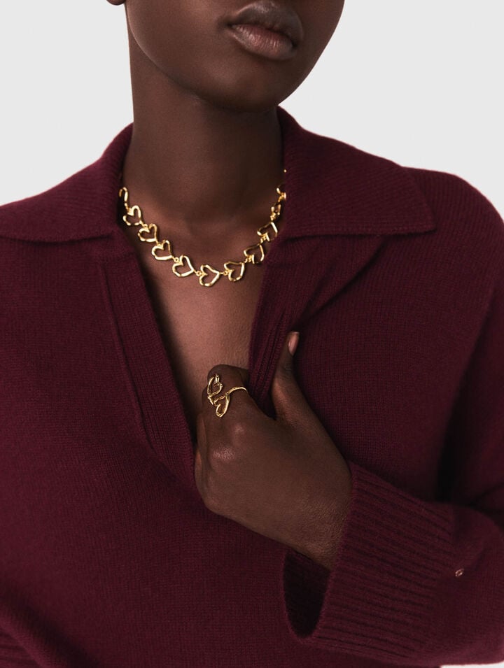 Double gold-plated heart ring