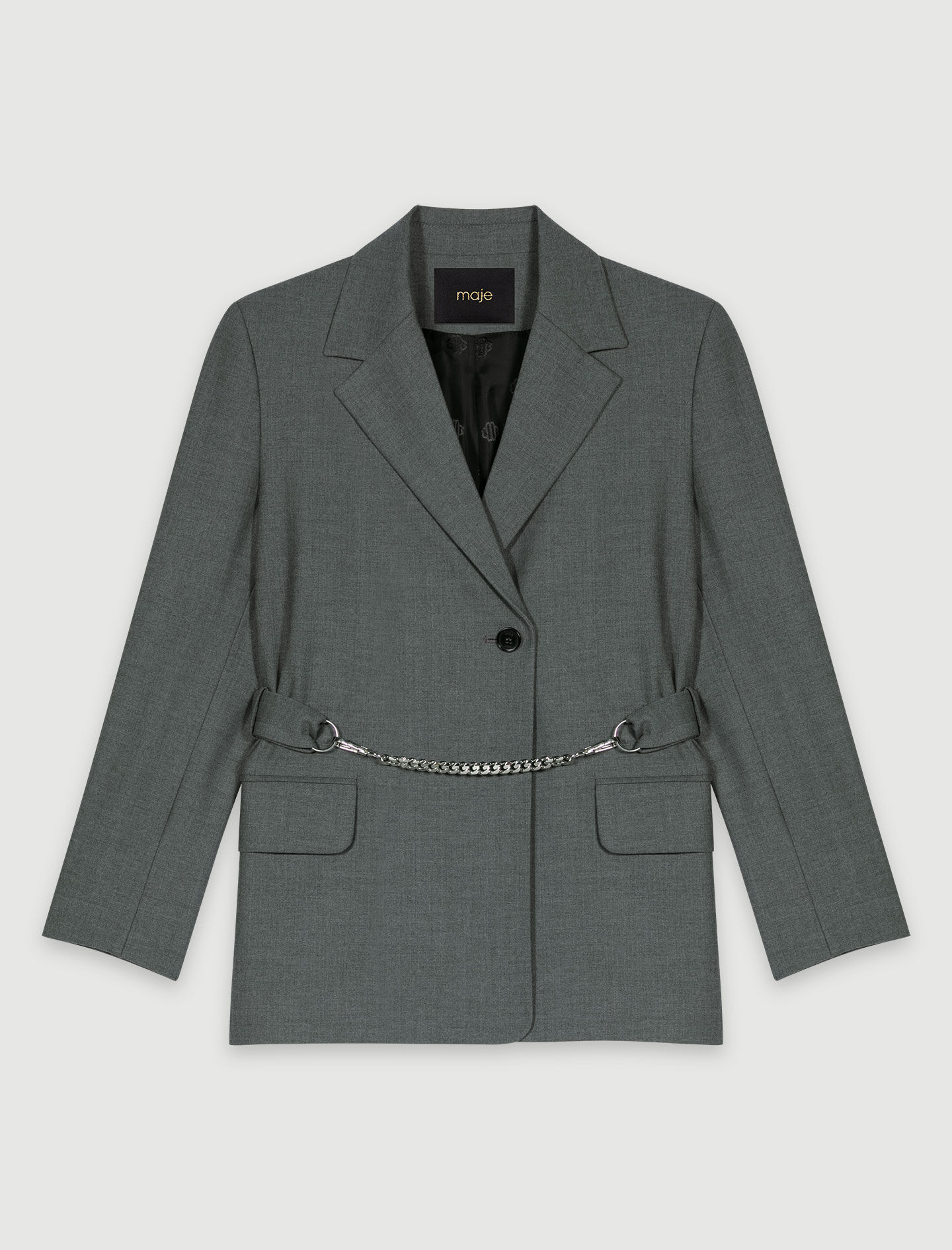 【ついに再販開始！】 Suit Maje | Women For Gray / Black belt chain with jacket パンツ