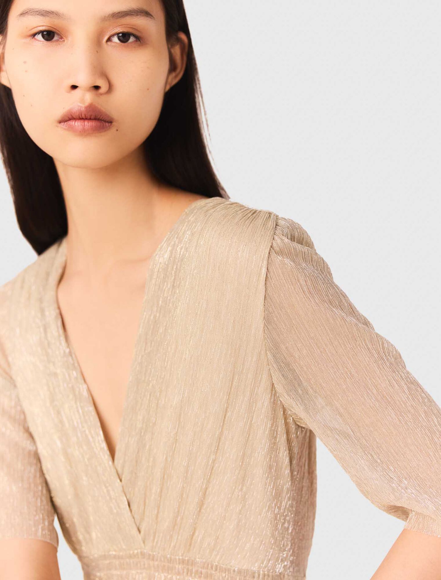 Metallic ruffled dress