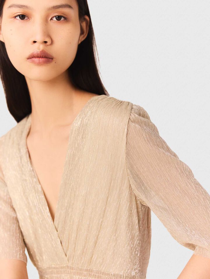 Metallic ruffled dress
