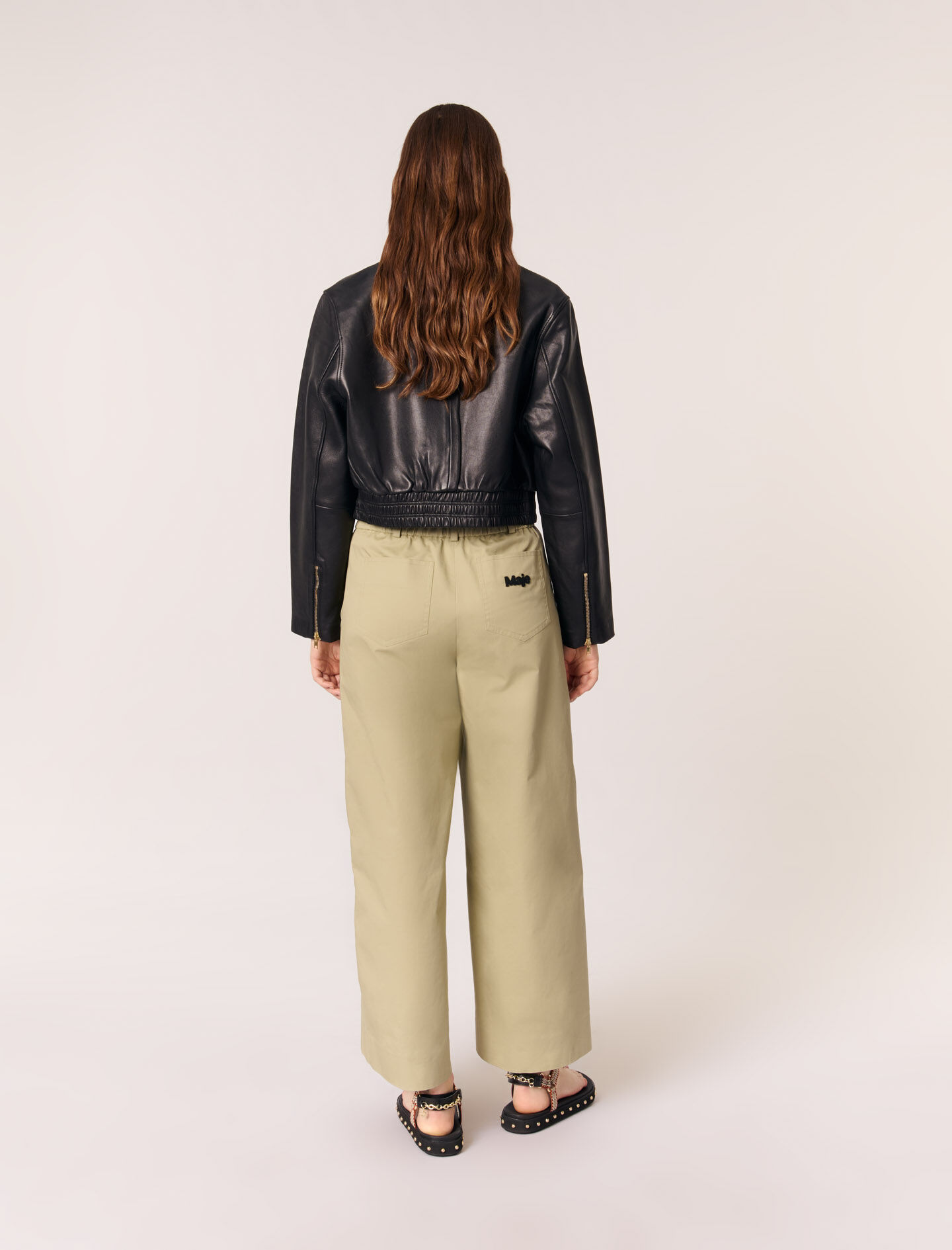 Leather jacket Black / Gray For Women | Maje