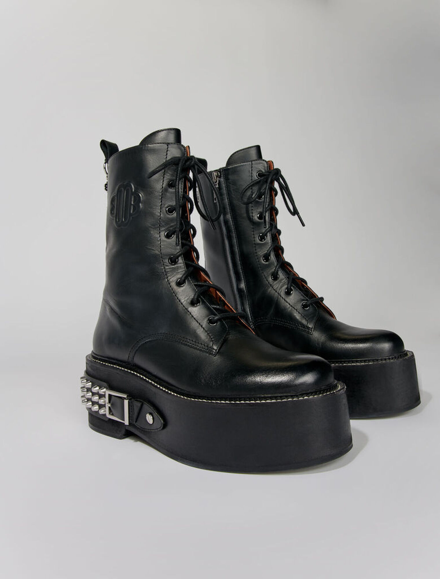 Combat boots with punk details