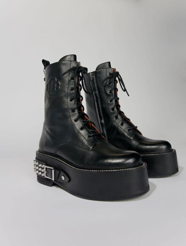 Combat boots with punk details