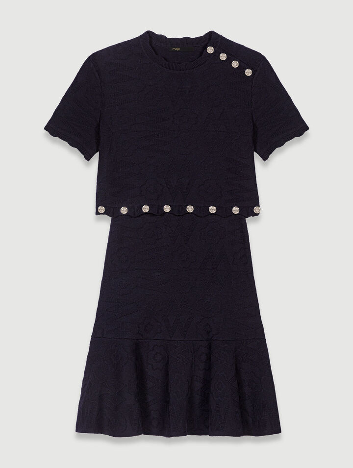 Trompe l'œil knit mini dress