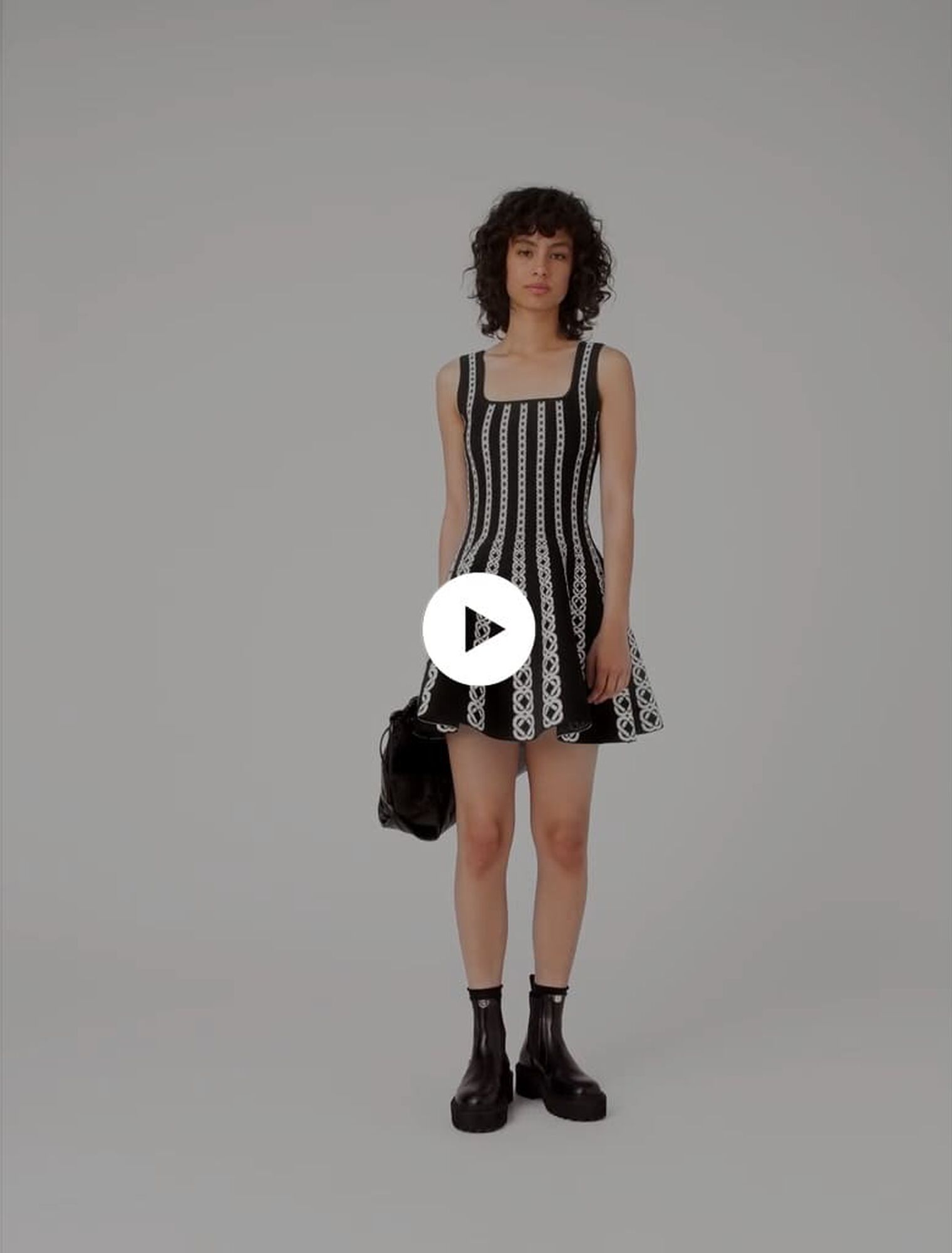 Short jacquard knit dress