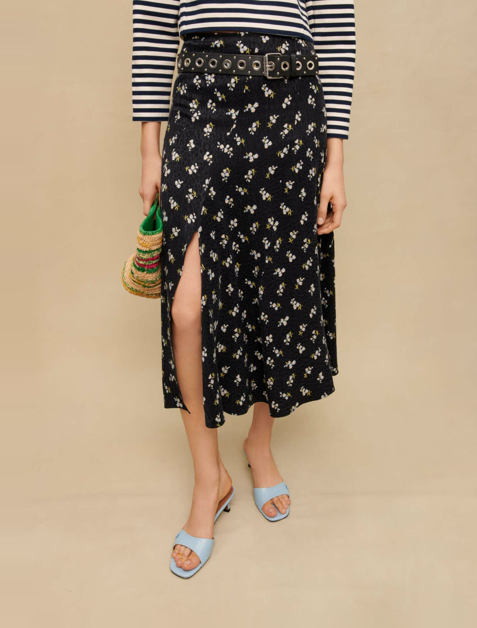 Floral printed long skirt