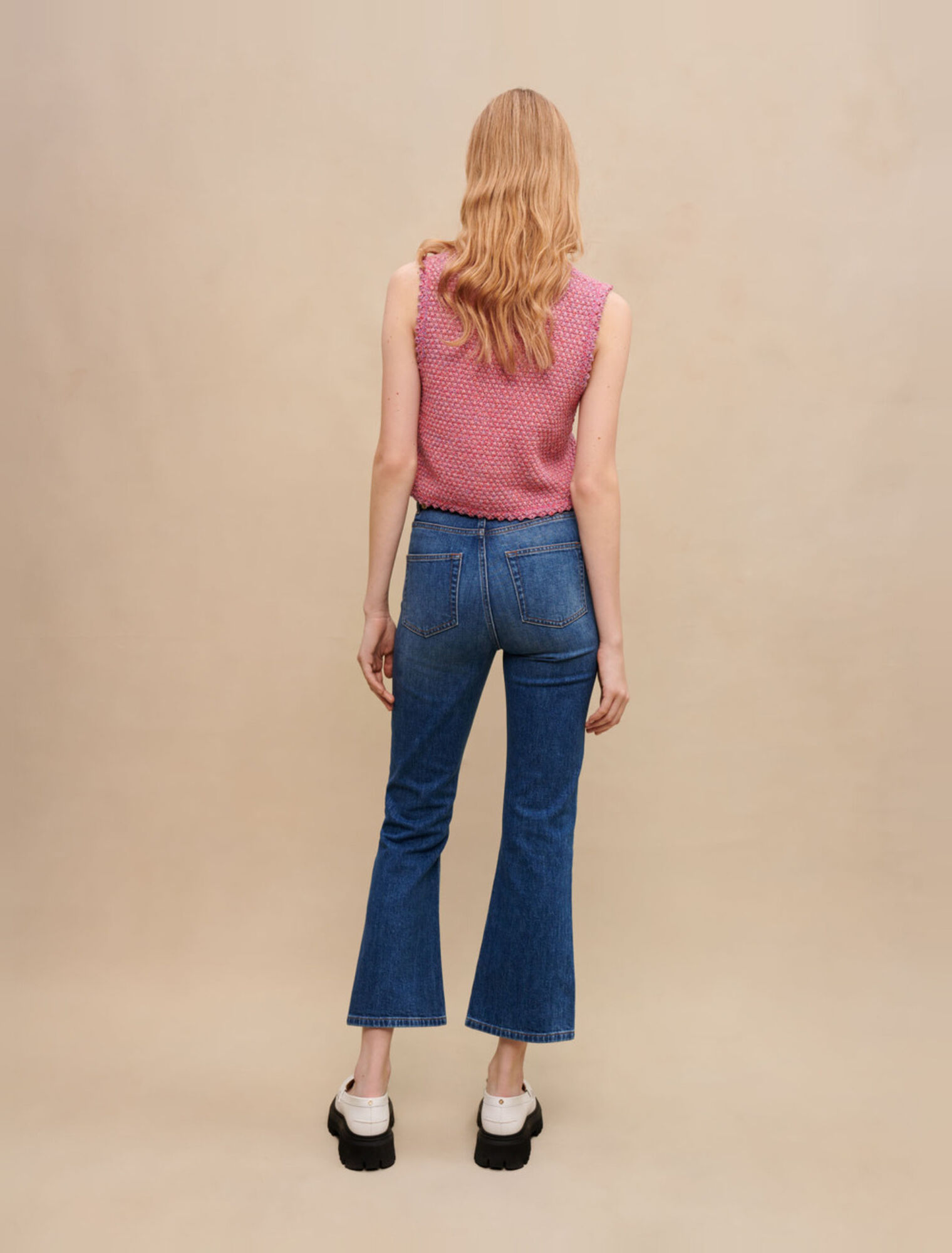 Jeans adorned with moon crystals