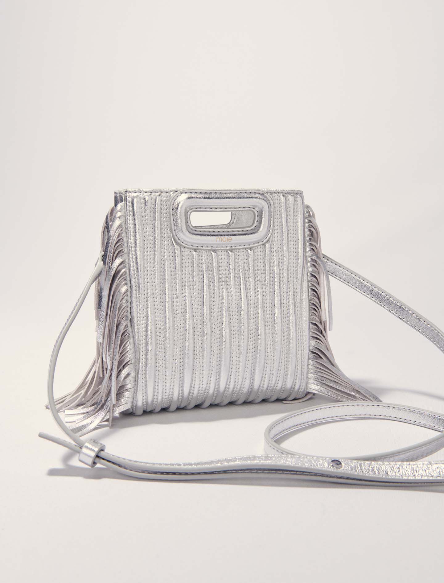 Metallic quilted leather M Mini bag Black / Gray For Women