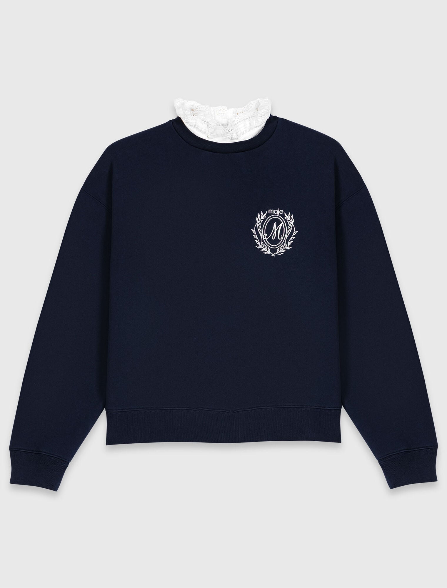 Sweatshirt with poplin details
