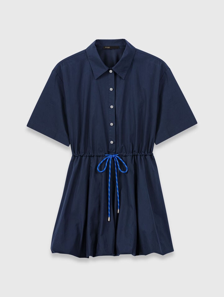 Short-sleeved cotton bubble dress