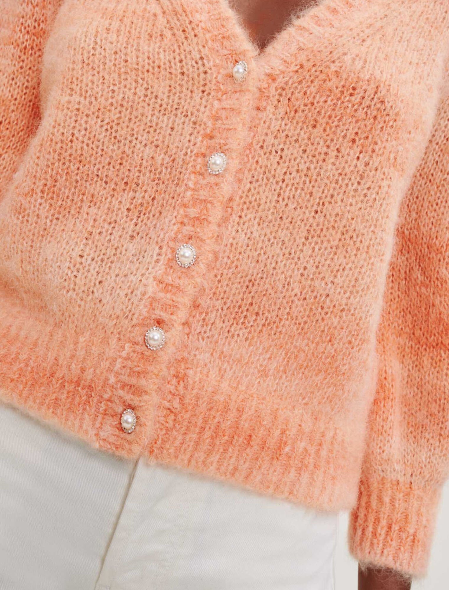 Printed mohair cardigan