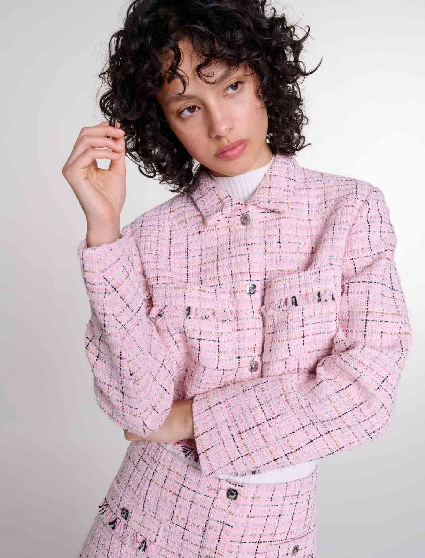 Tweed jacket Pink For Women | Maje