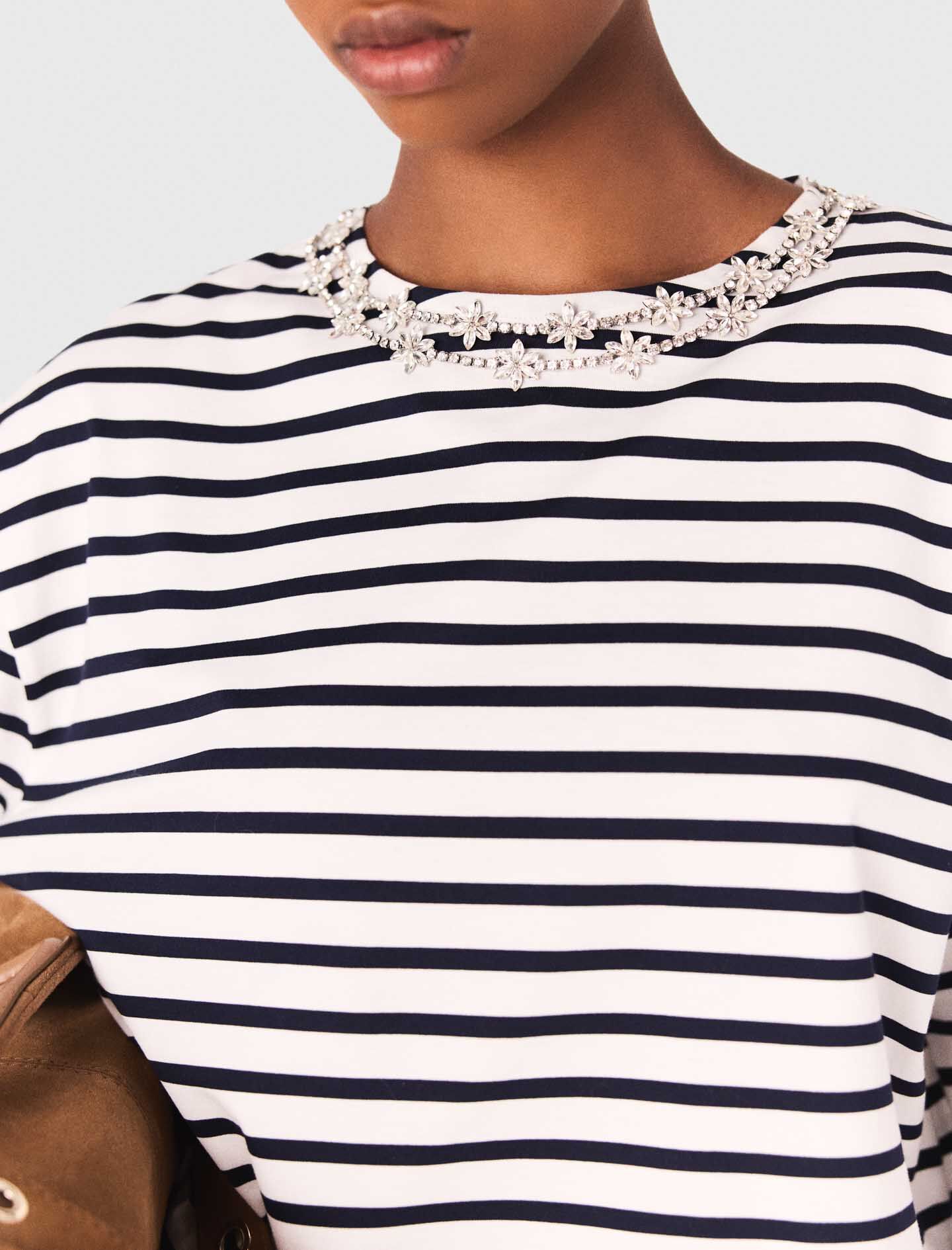 T-MAJE Striped long-sleeved T-shirt Bicolor For Women | Maje