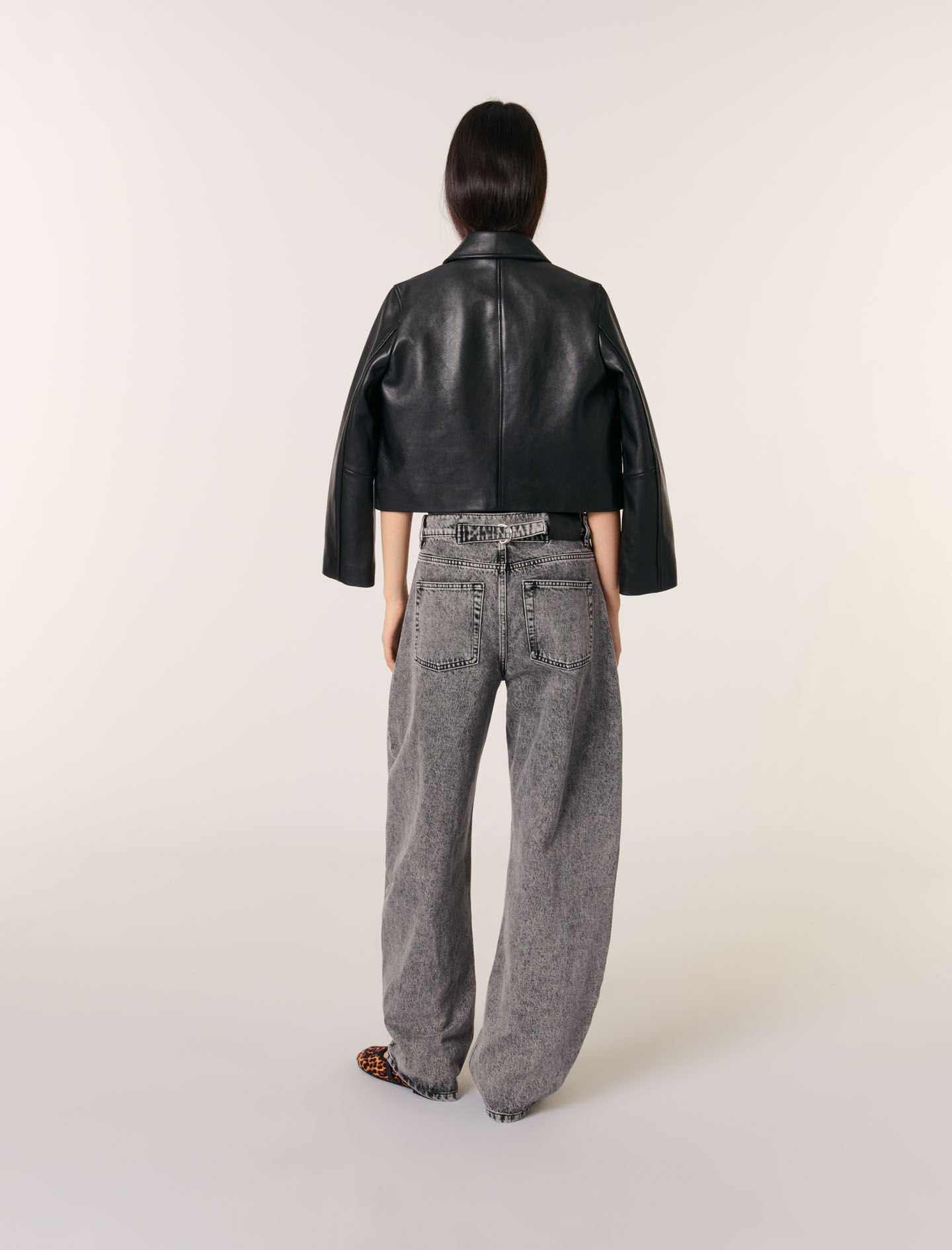 Oversized balloon jean Black / Gray For Women | Maje