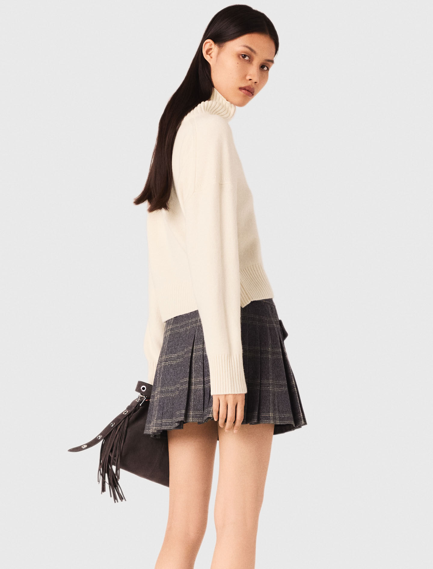 High-neck cashmere sweater White For Women | Maje