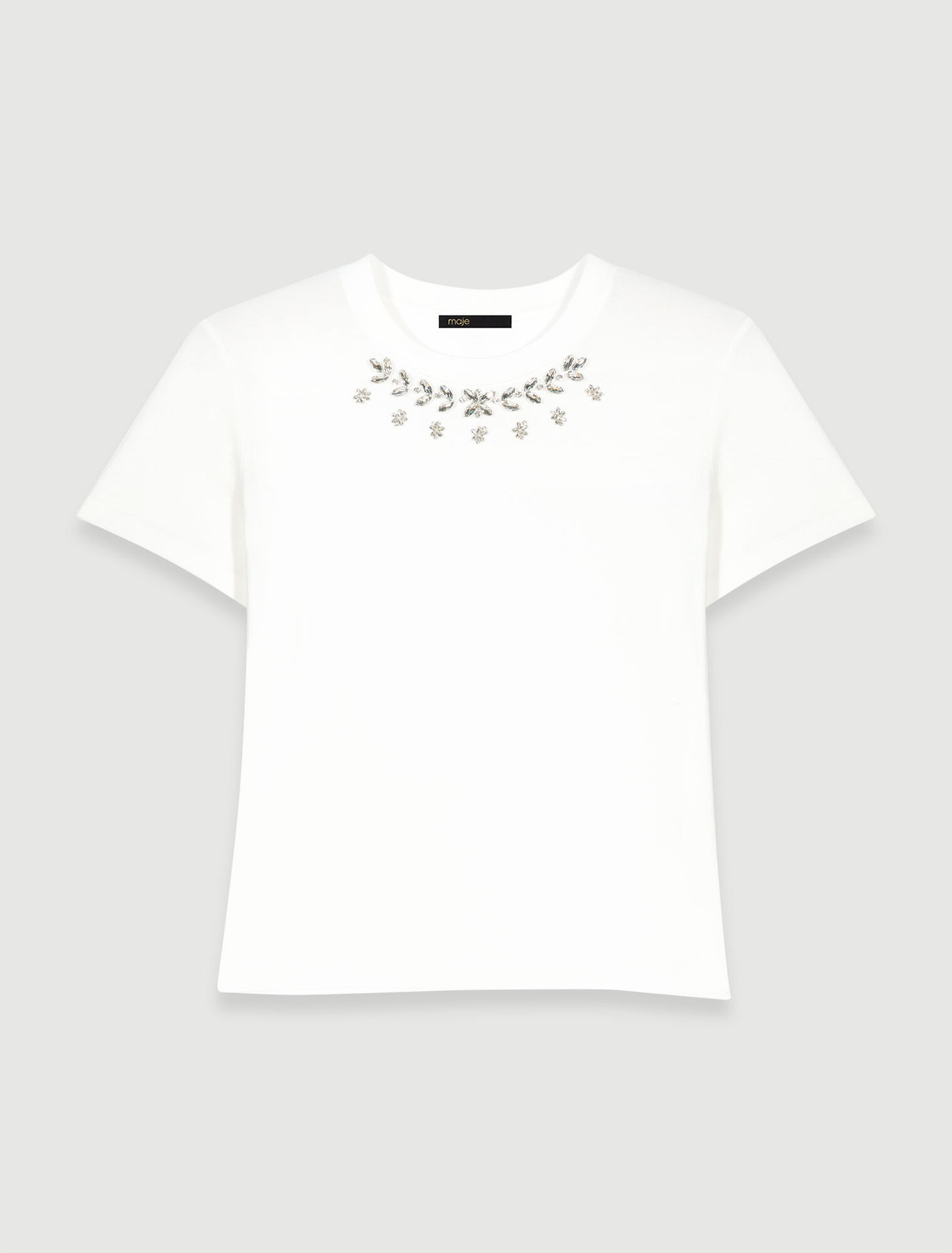 100% cotton T-shirt with rhinestones