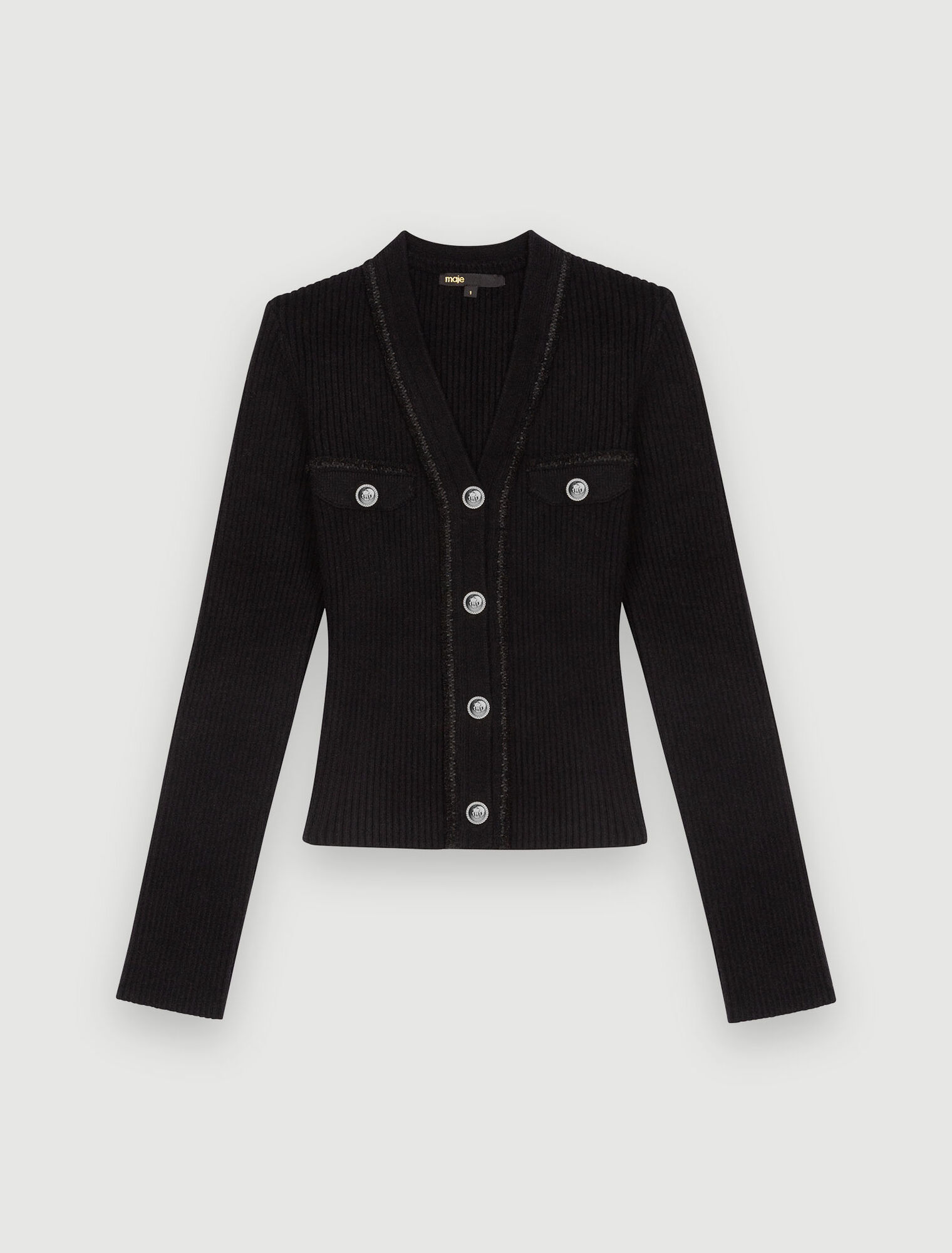 Close-fitting knit cardigan