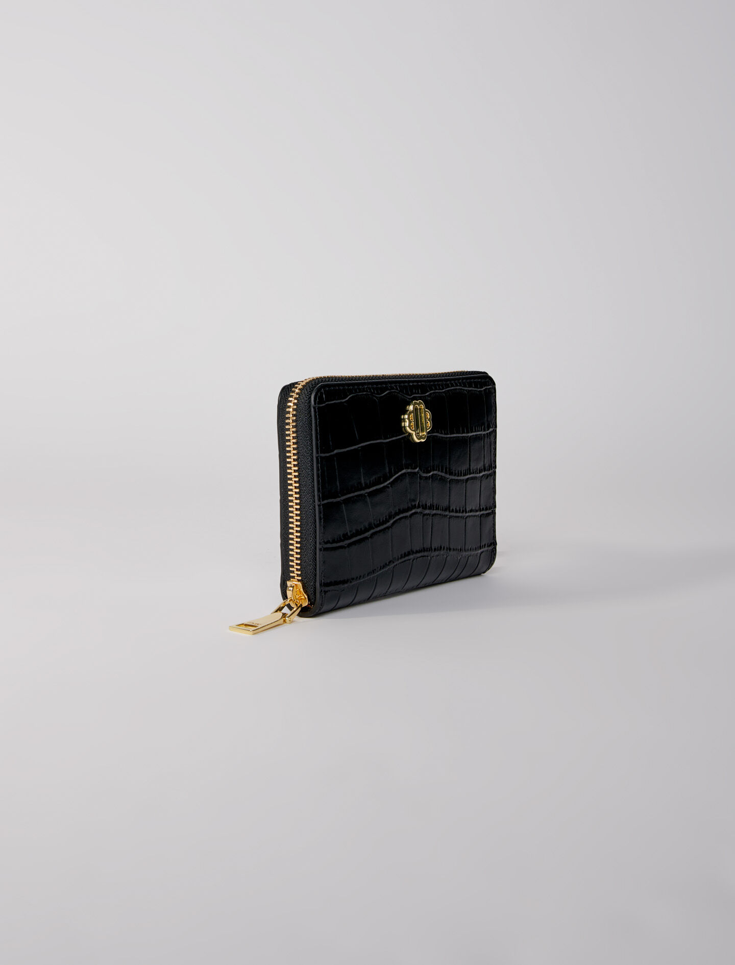 Leather wallet Black / Gray For Women | Maje