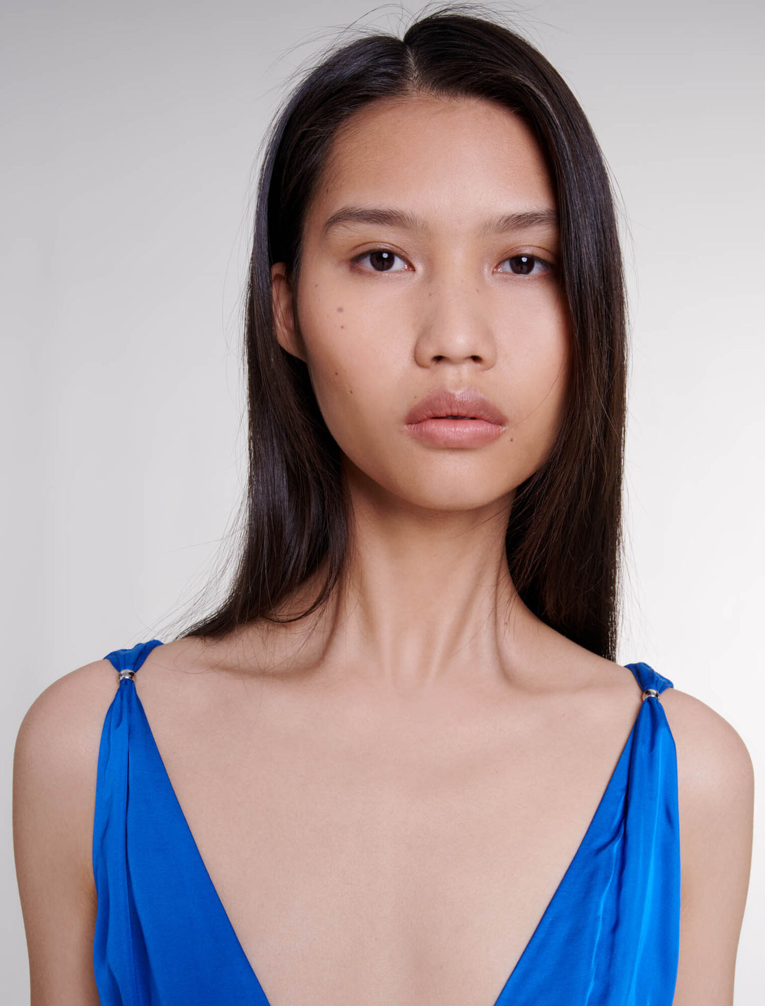 Openwork satin-effect dress