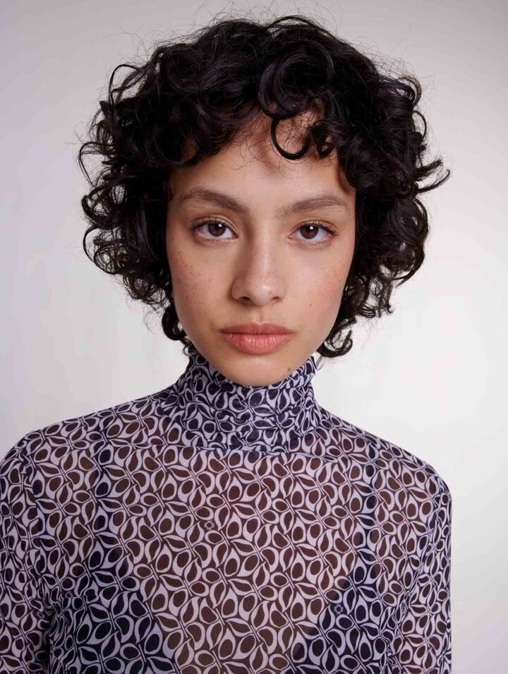 Semi-sheer patterned top