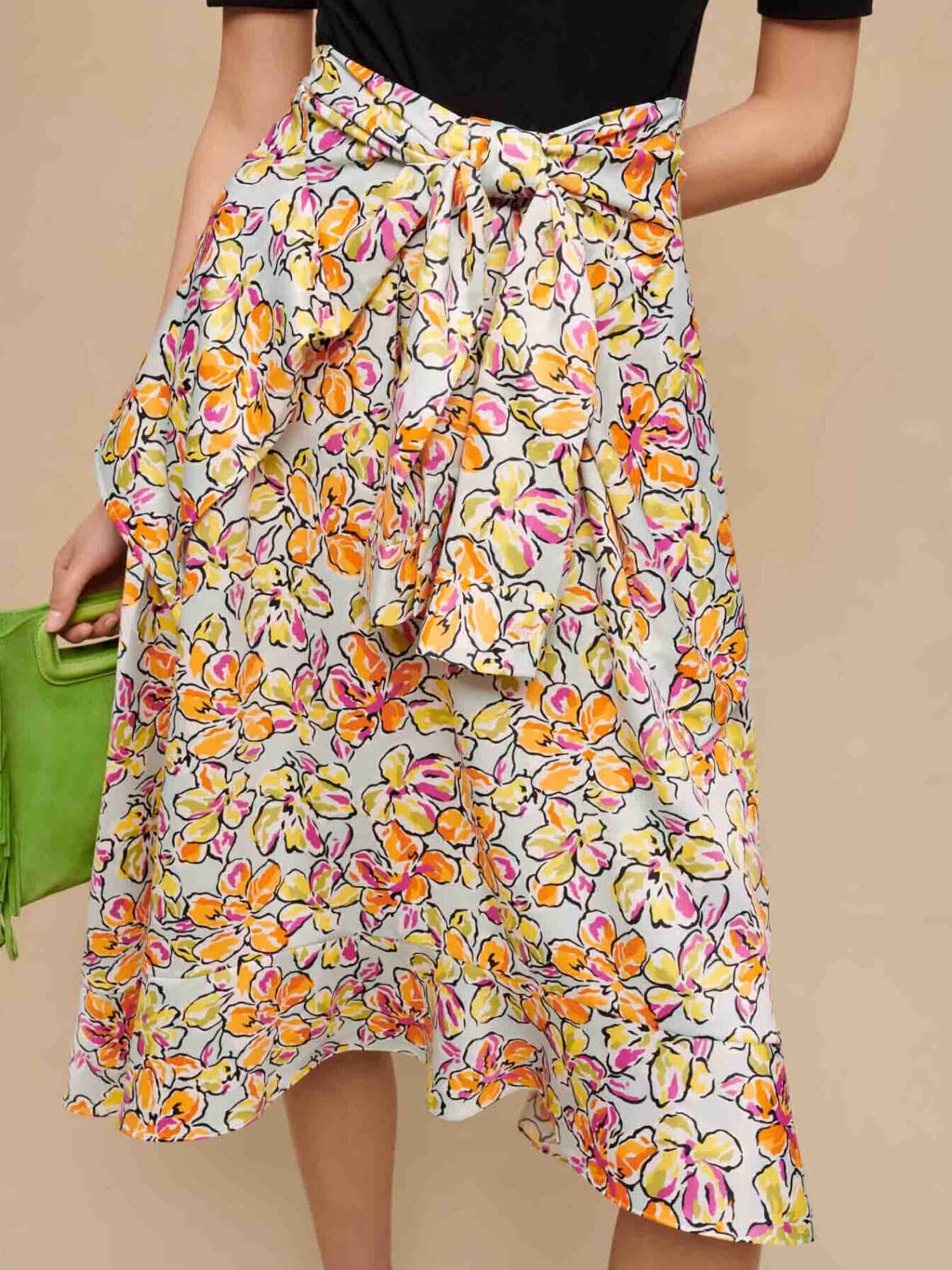 Floral print tie skirt Printed For Women | Maje