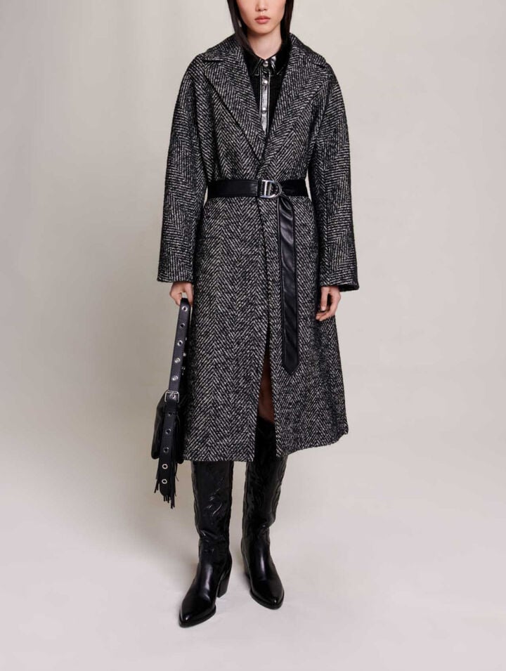 Long herringbone coat