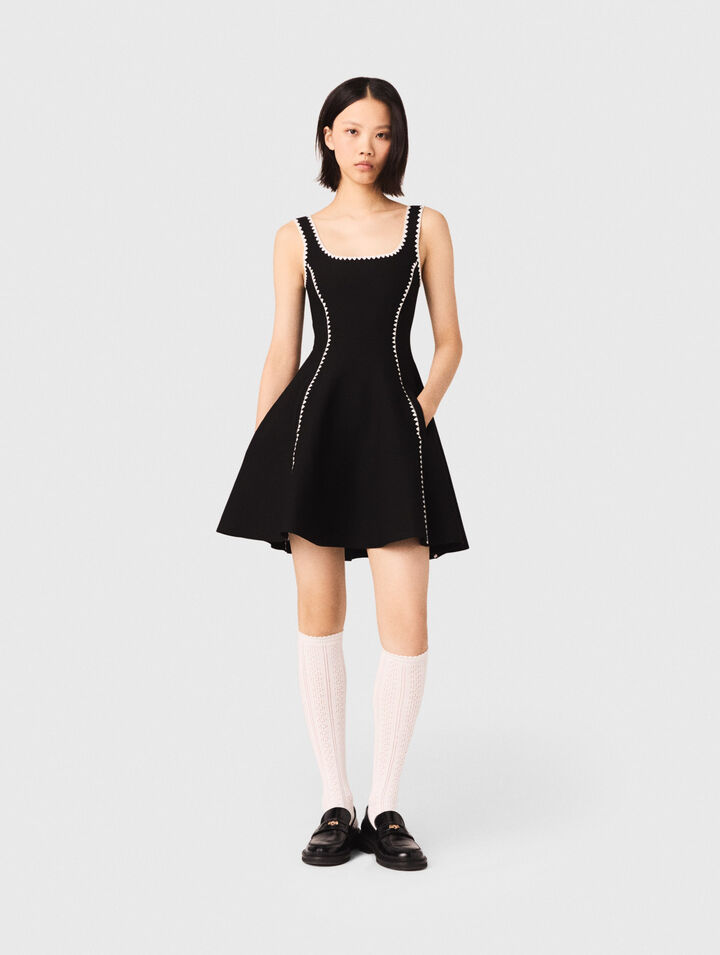 Short dress with topstitch details