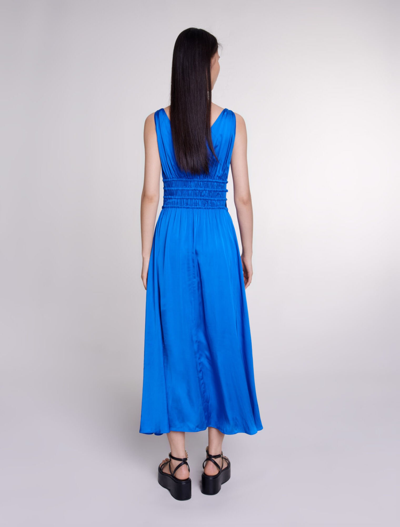 Openwork satin-effect dress