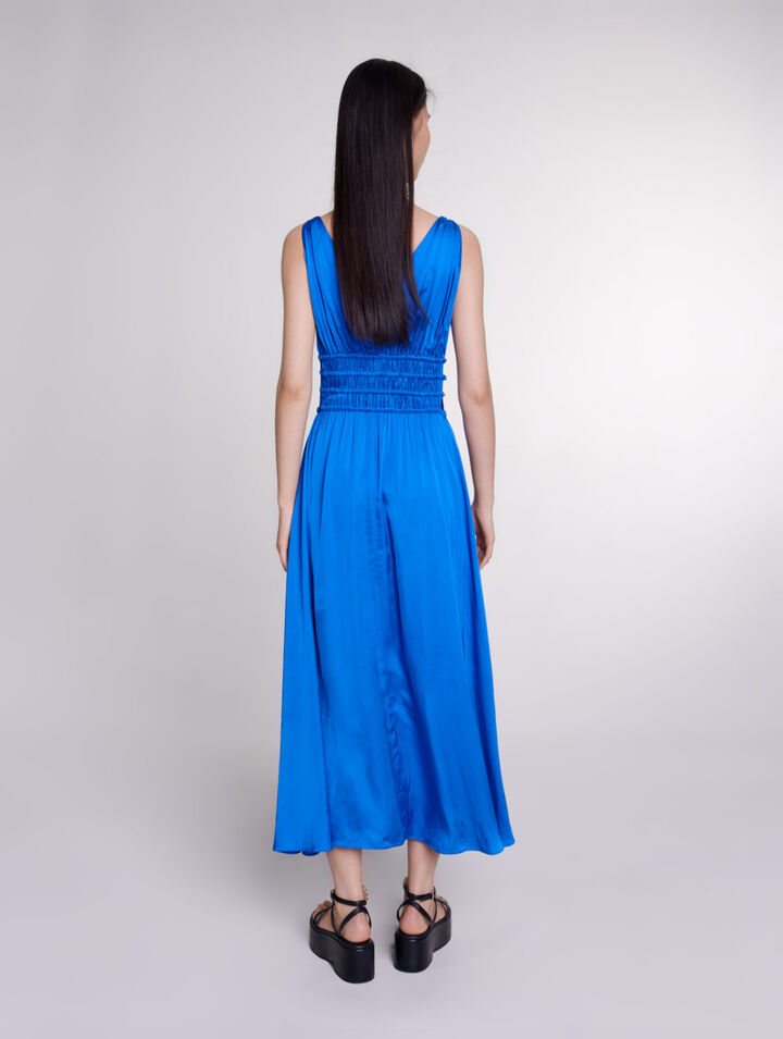 Openwork satin-effect dress