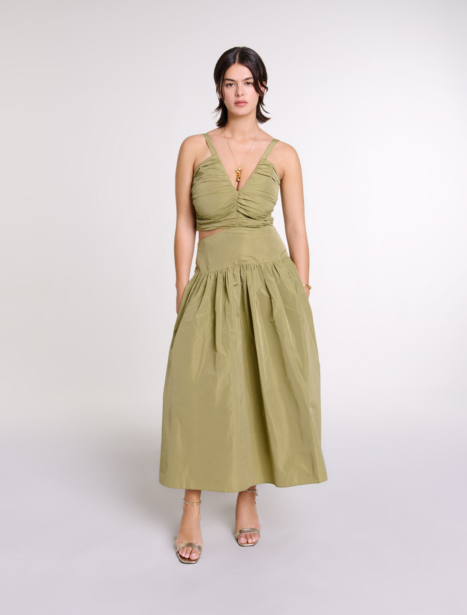 Cutaway taffeta dress