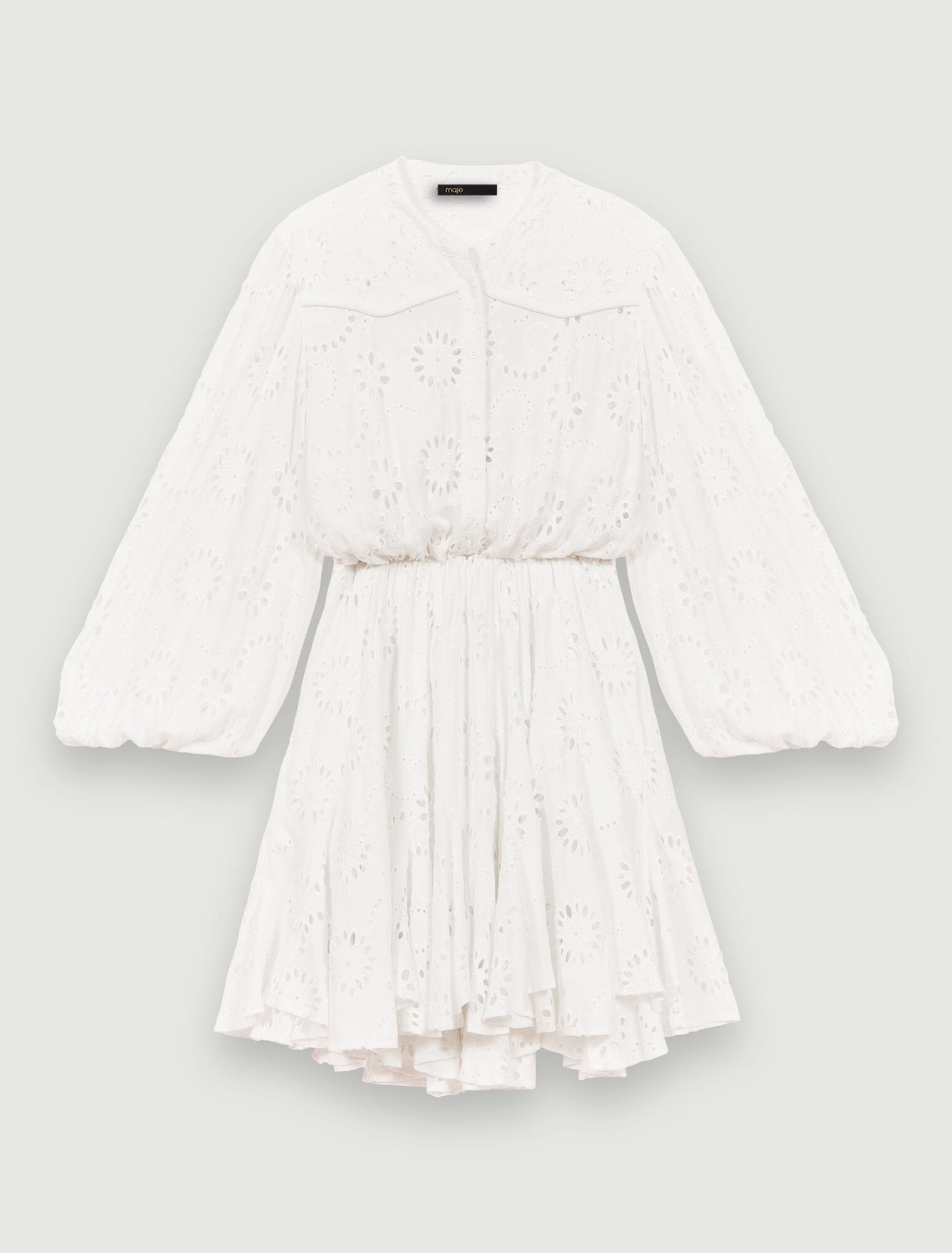 Embroidered ruffled dress
