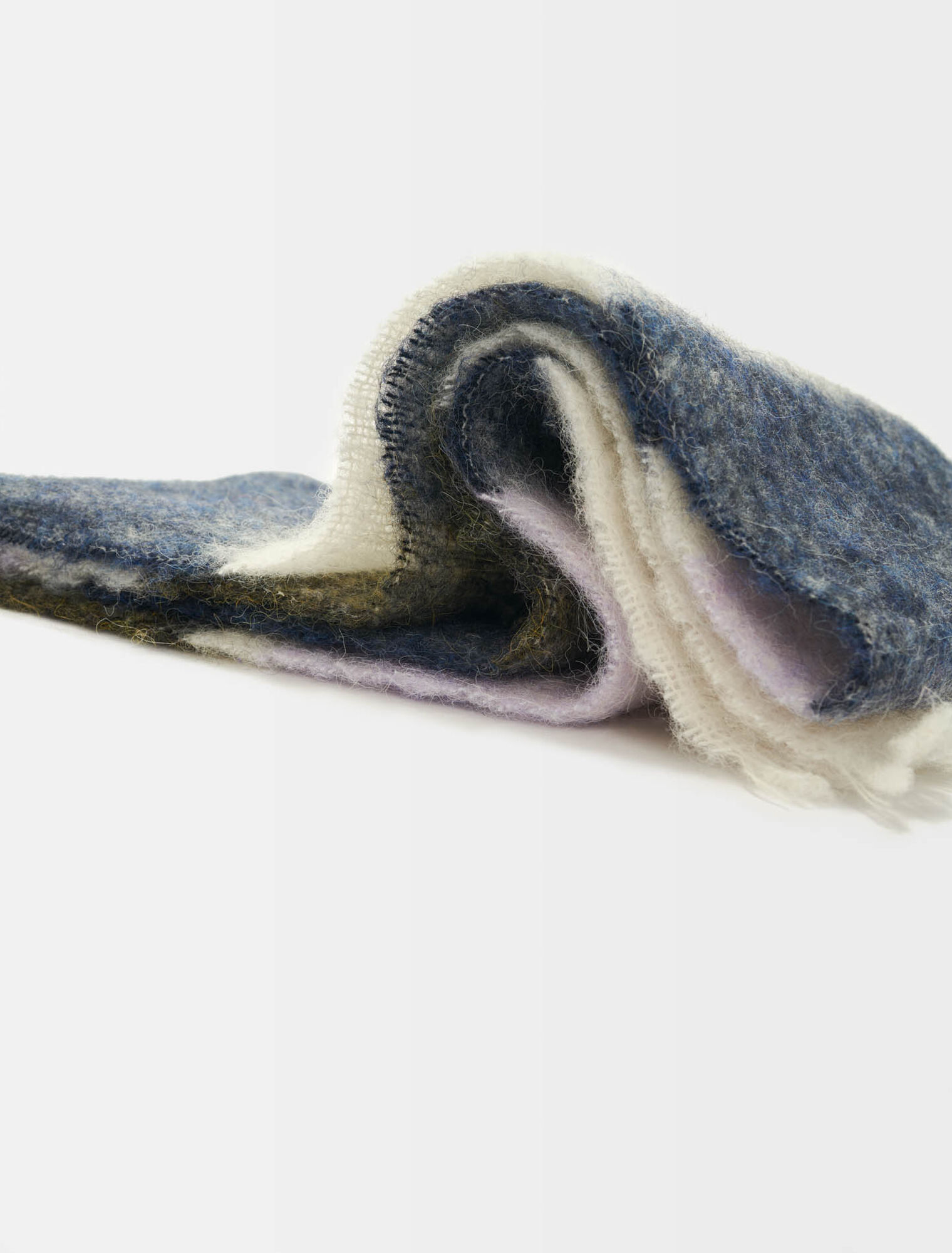 Checked wool and alpaca scarf