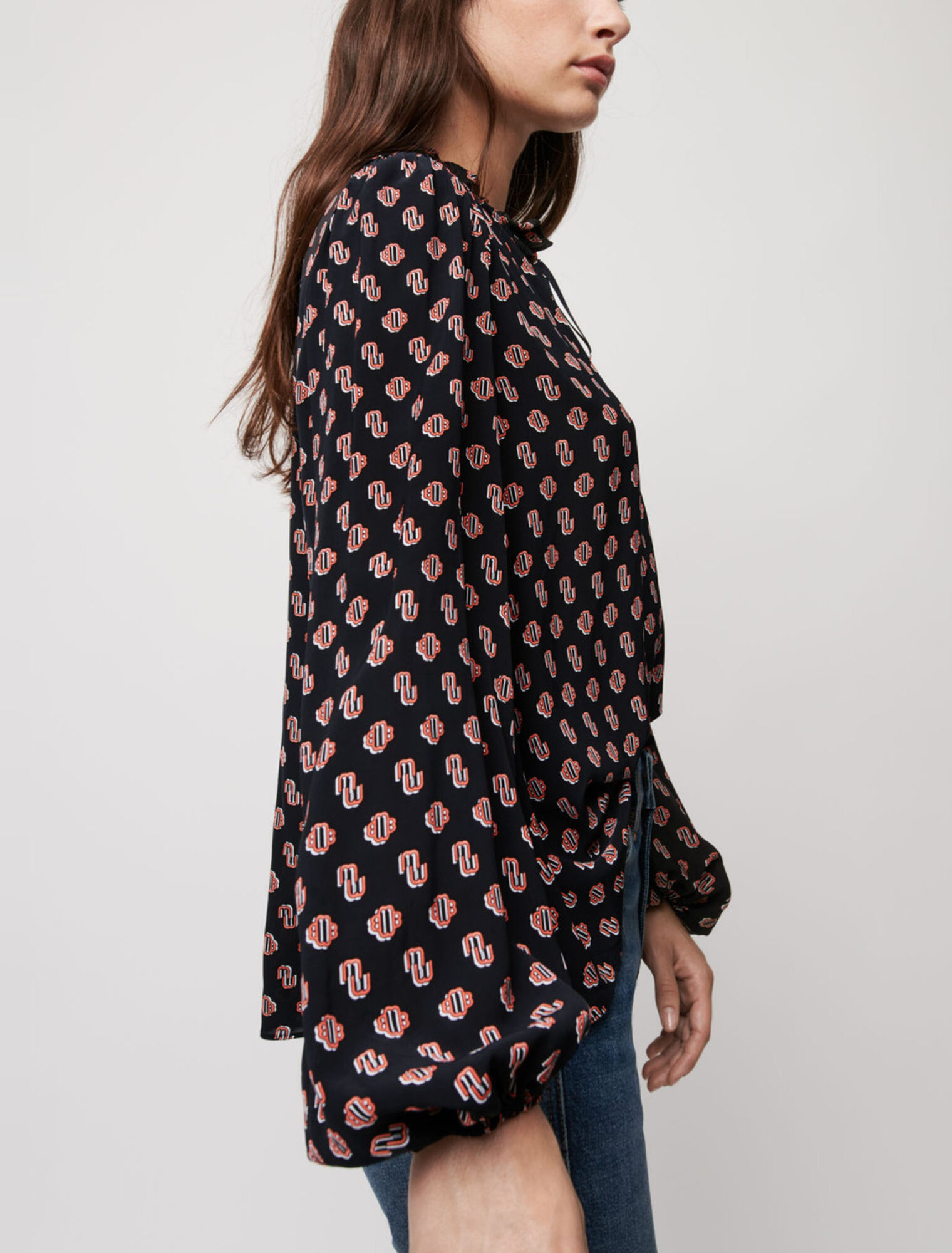 Printed muslin top