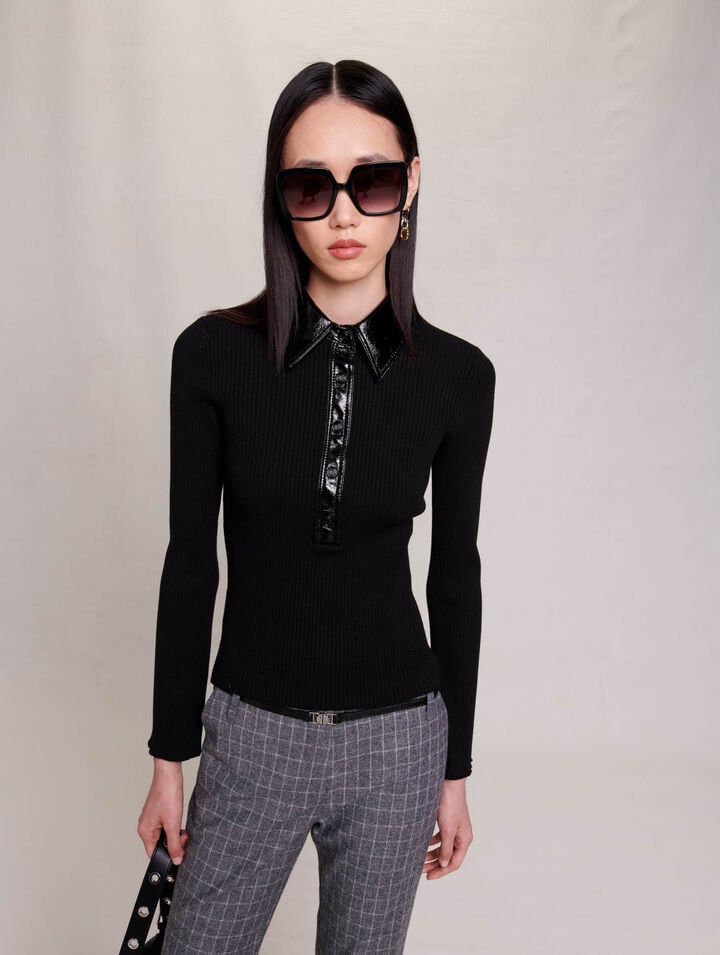 Knit polo jumper
