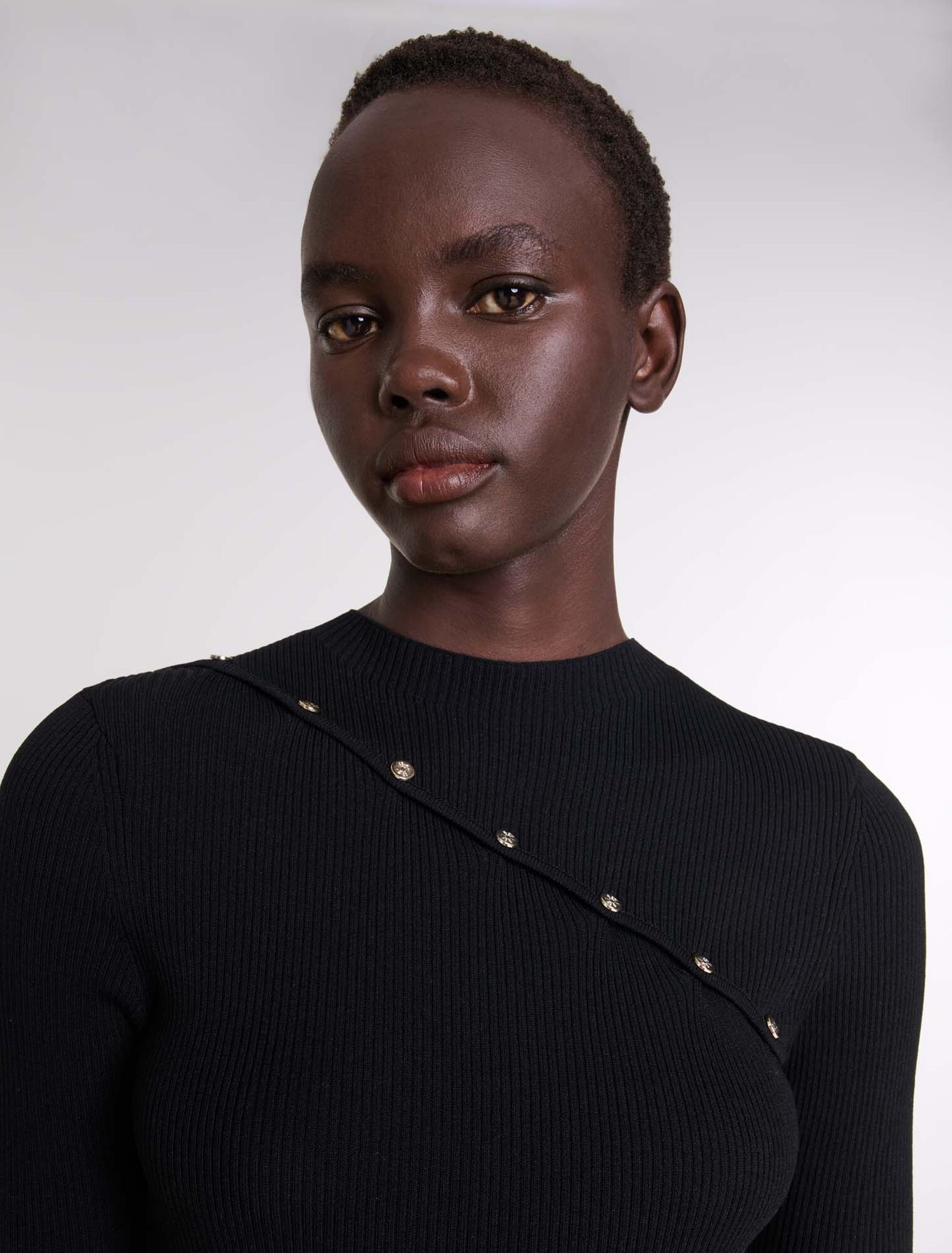 Dress in ribbed knit