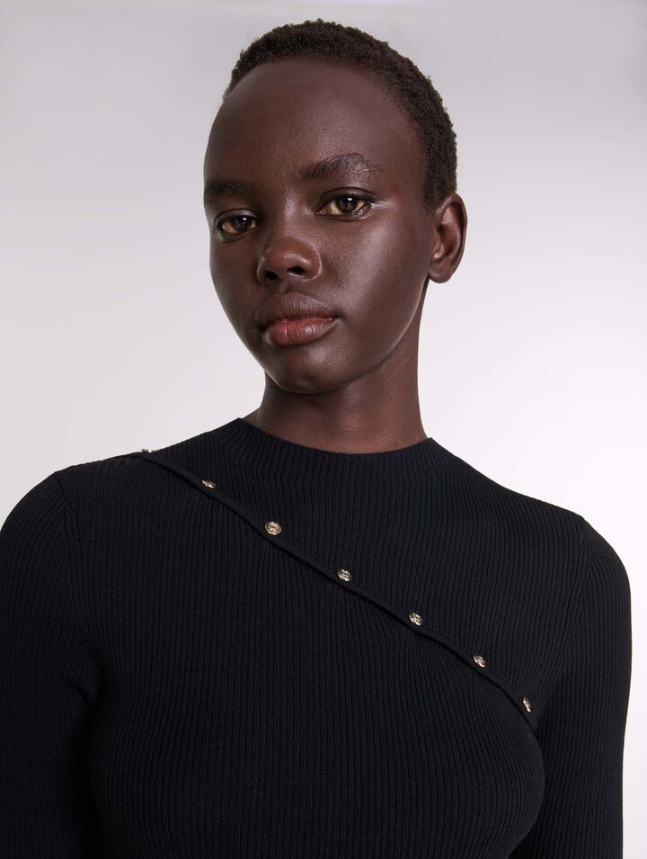 Dress in ribbed knit