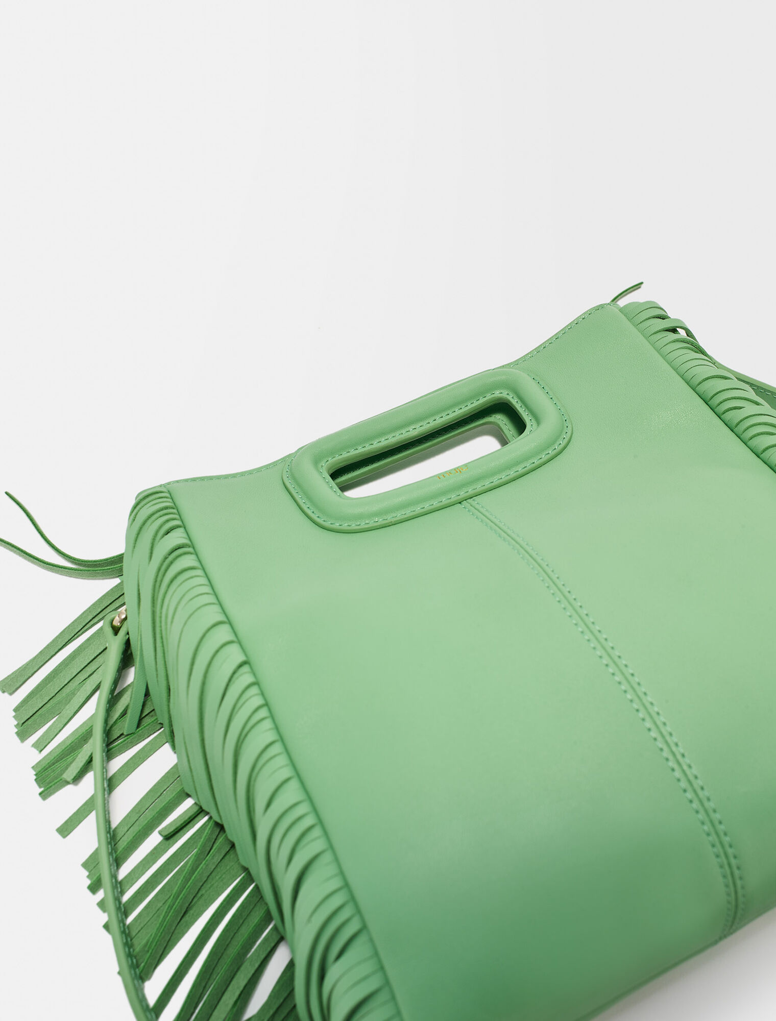 Smooth leather M bag with fringing