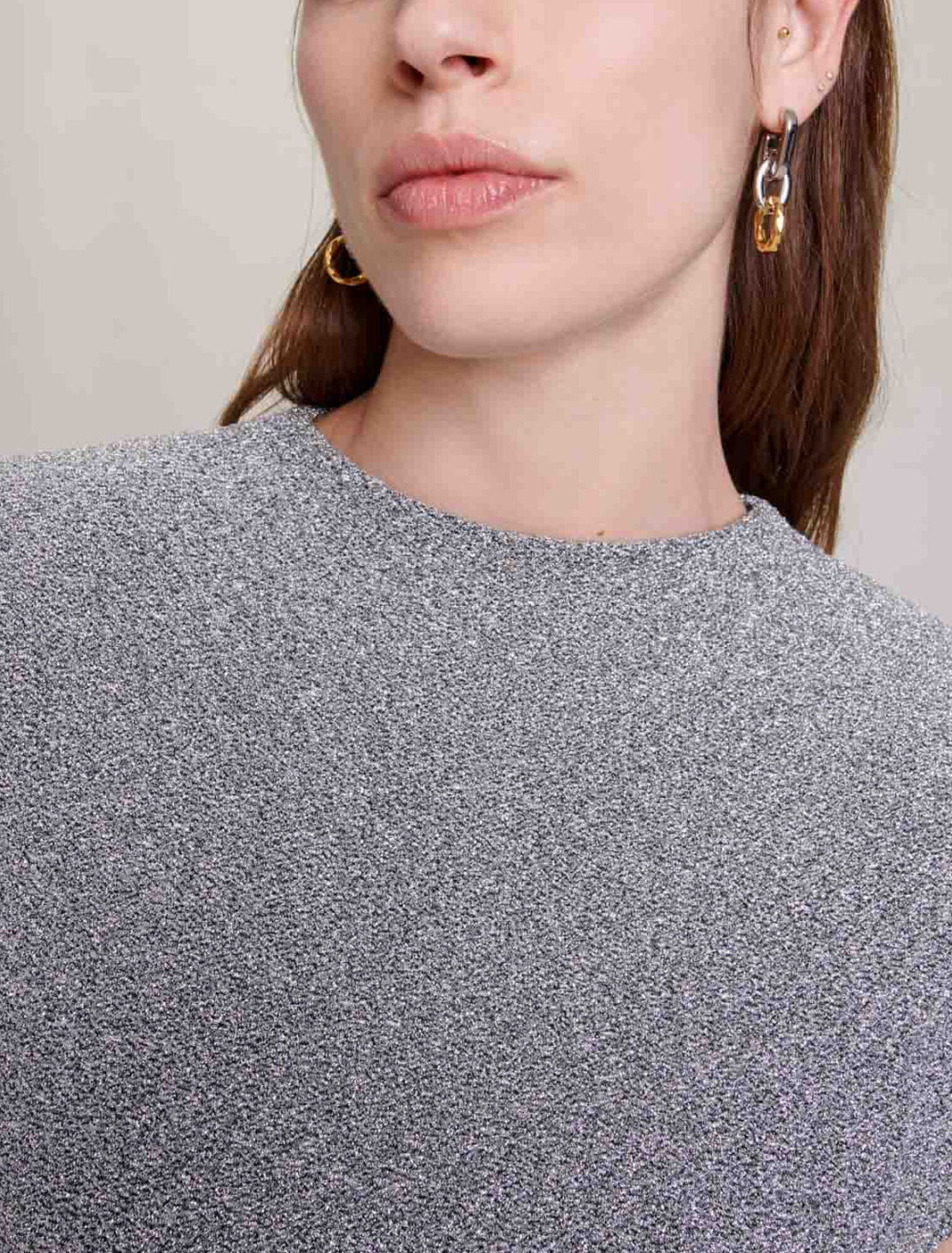 Shiny knit short dress